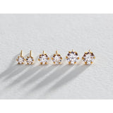 Revere gold plated stud earrings set of 3 pairs, imported from the UK