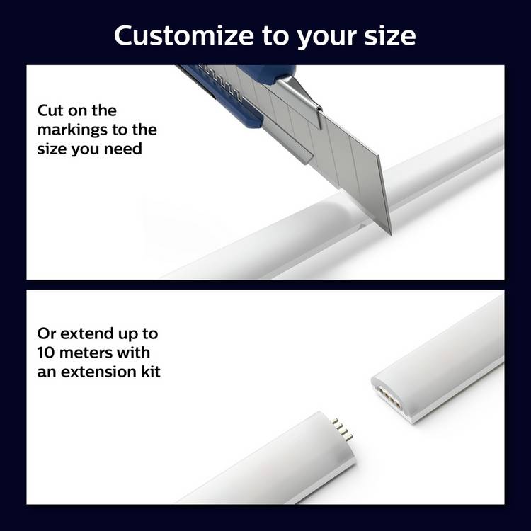 Philips Hue gradient smart lightstrip 2m with extension, imported from the UK