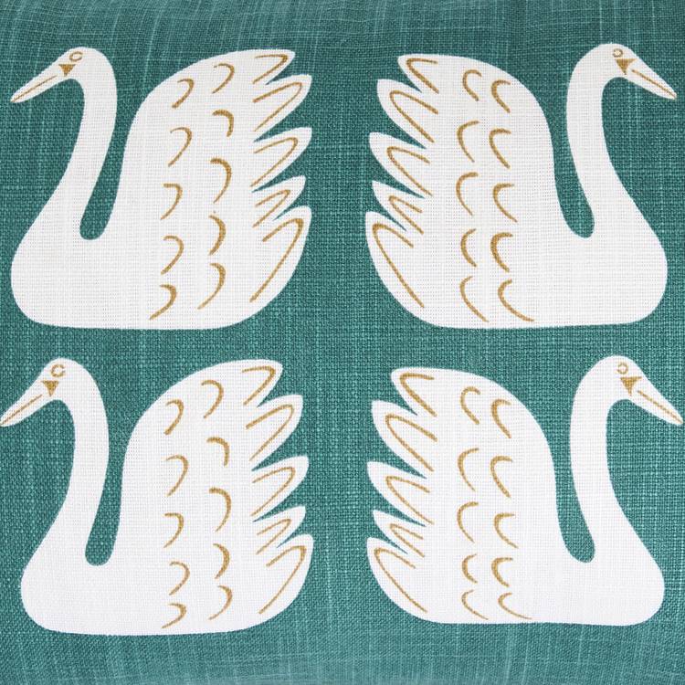 Habitat x Scion swim swam swan cushion green 30x50cm (British brand)