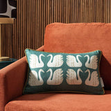 Argos Habitat x Scion Swim Swam Swan Cushion - Green - 30x50cm- Buy online at McGrocer