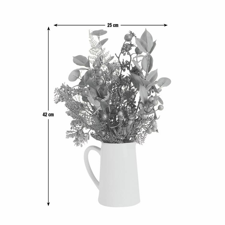 Argos Home artificial rosehip berries fern ceramic pot (British brand)