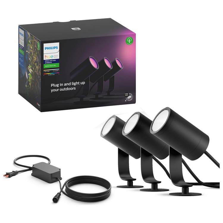 Philips Hue Lily outdoor spotlight base kit, imported from the UK