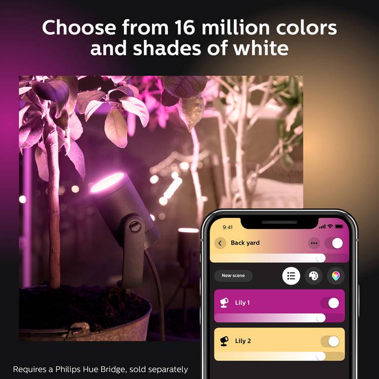 Philips Hue Lily outdoor spotlight base kit, imported from the UK