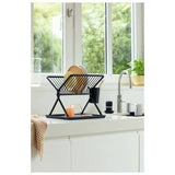 Brabantia foldable plastic dish rack dark grey with drip tray, UK version