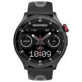 Sekonda Active Pro smart watch with black silicone strap - British product