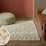 Argos Habitat Woven Aztec Neutral Jute Flatweave Rug 120x170cm- Buy online at McGrocer