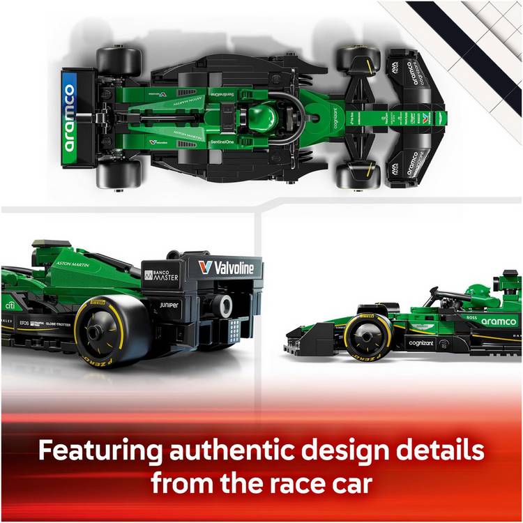 LEGO Aston Martin F1 AMR24 race car toy, imported from the UK