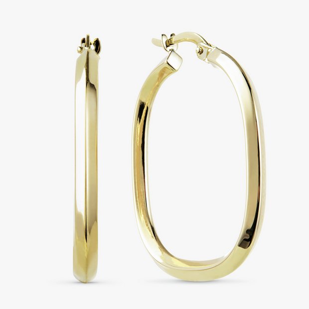 Revere yellow gold square hoop earrings, UK version