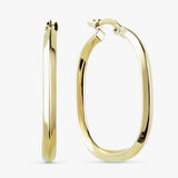 Revere yellow gold square hoop earrings, UK version