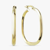 Revere yellow gold square hoop earrings, UK version