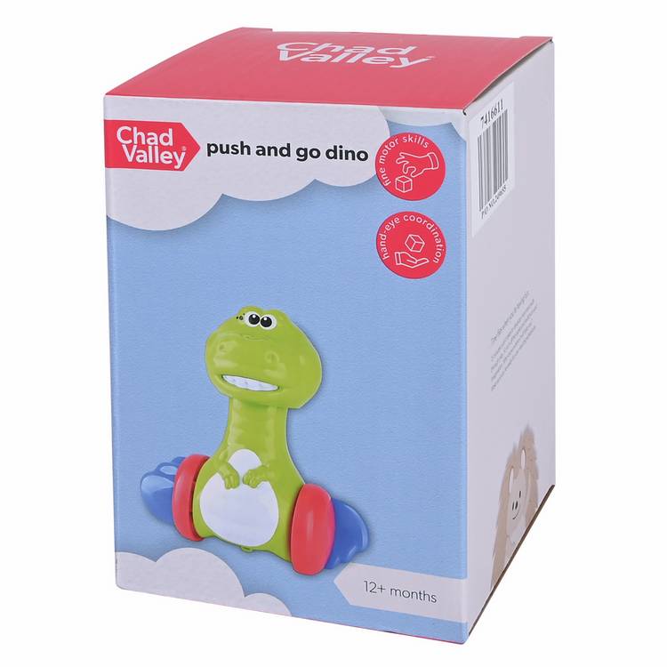 Chad Valley push and go dinosaur toy, imported from the UK