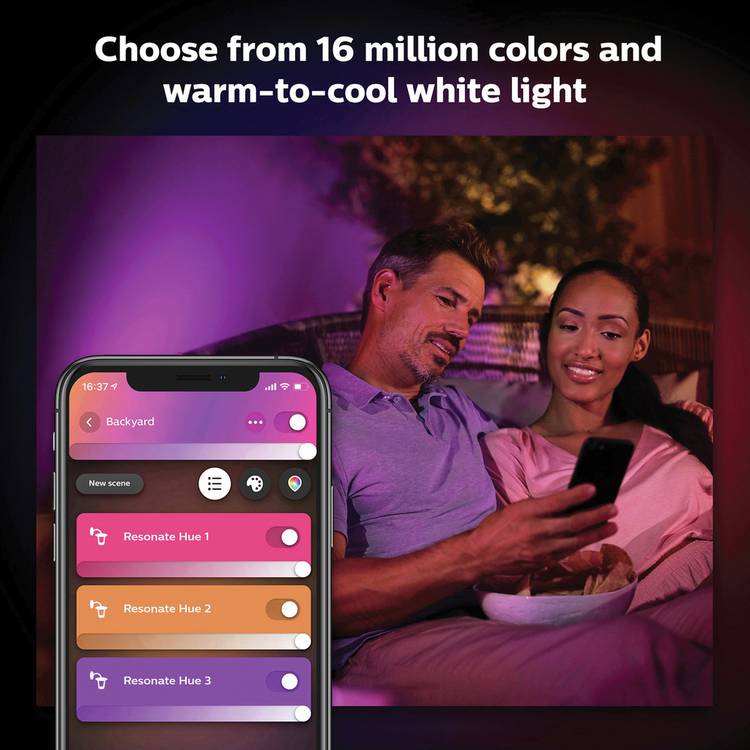 Philips Hue Resonate black smart wall light H18cm, imported from the UK