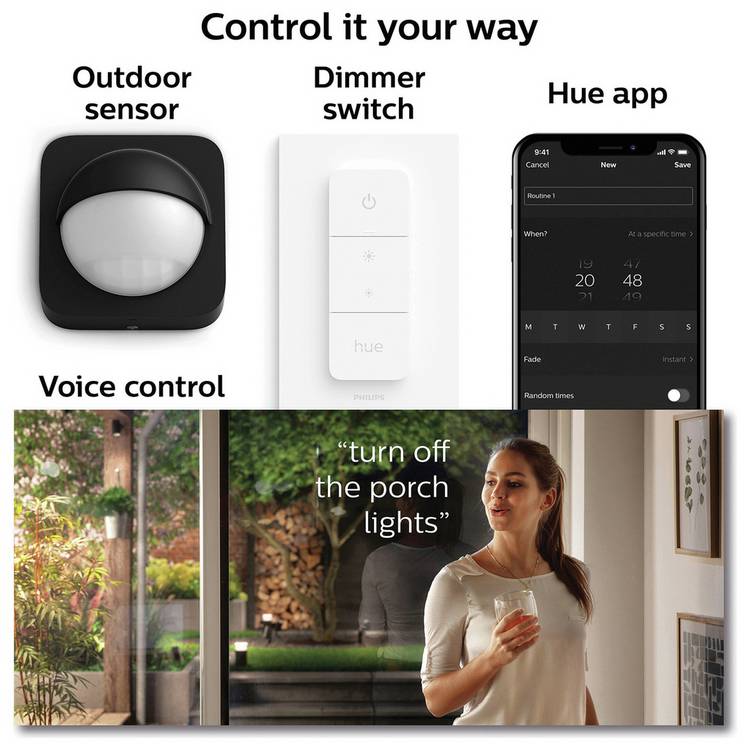 Philips Hue Resonate black smart wall light H18cm, imported from the UK