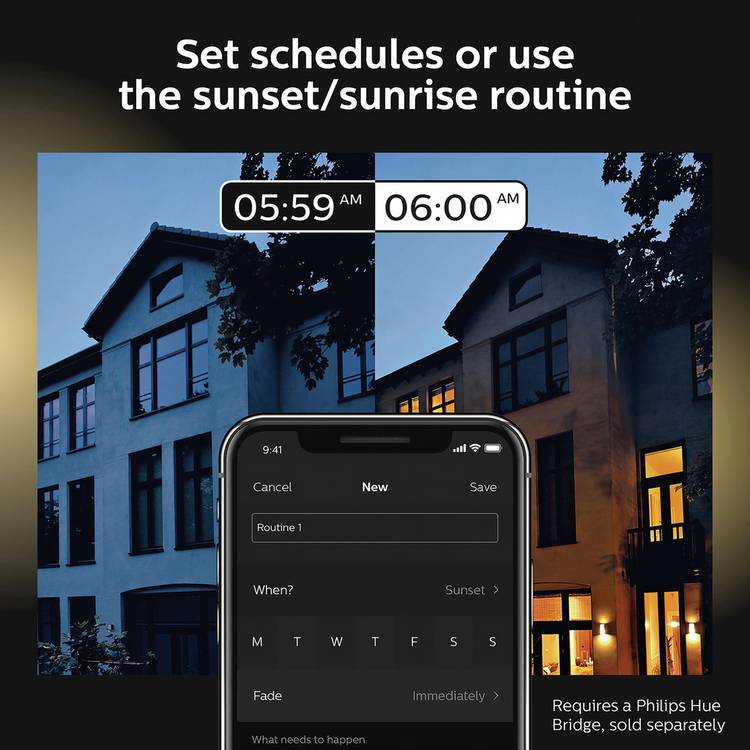 Philips Hue Resonate black smart wall light H18cm, imported from the UK