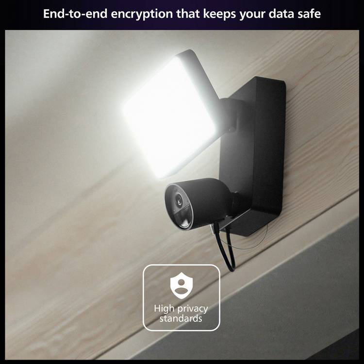 Philips Hue wired floodlight security camera black (British brand)