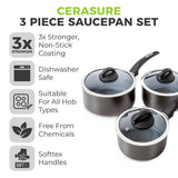 Tower Cerasure 3pc saucepan set (British brand)