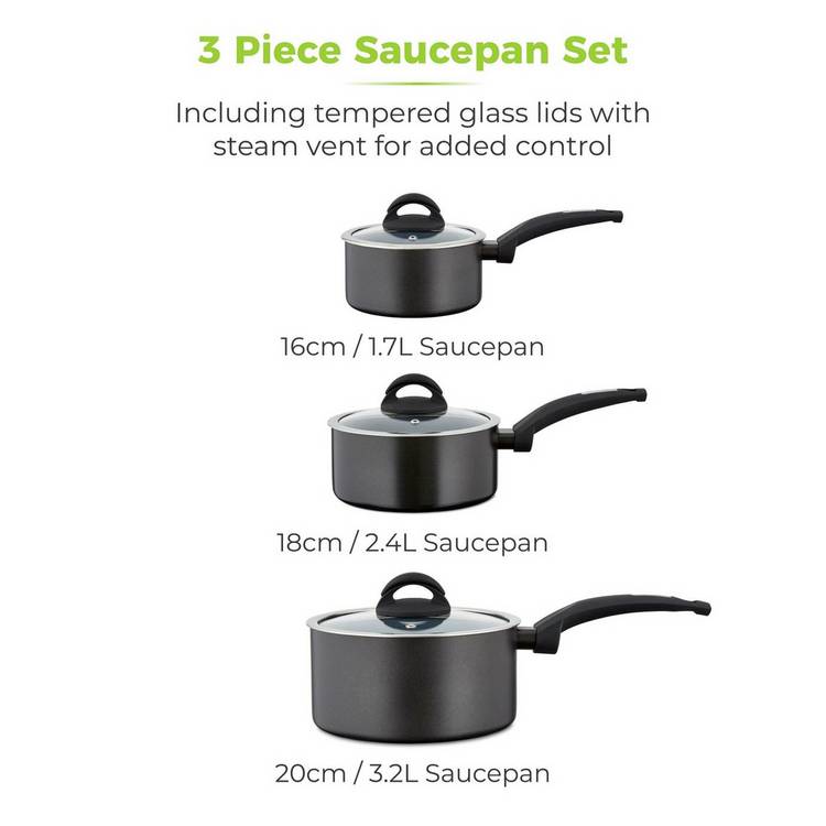 Tower Cerasure 3pc saucepan set (British brand)