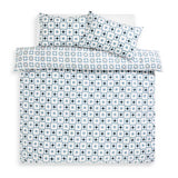 Habitat brushed cotton tile print blue bedding set single (British brand)