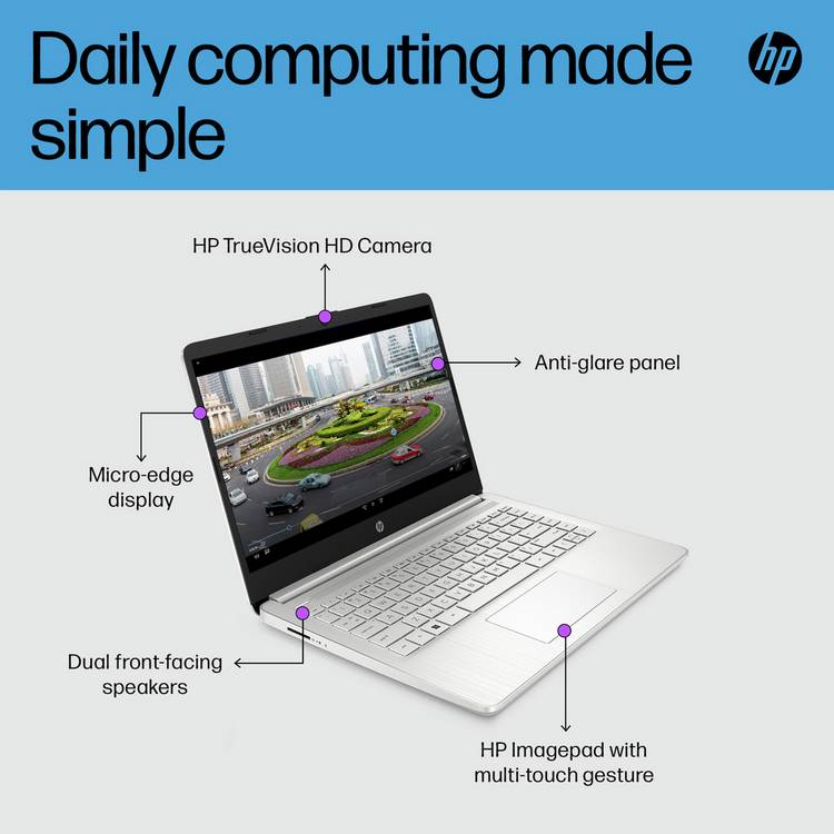 HP 14s laptop 14in silver - British product