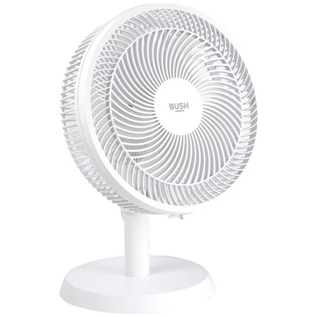 Bush white desk fan 12 inch with three speed settings, UK version