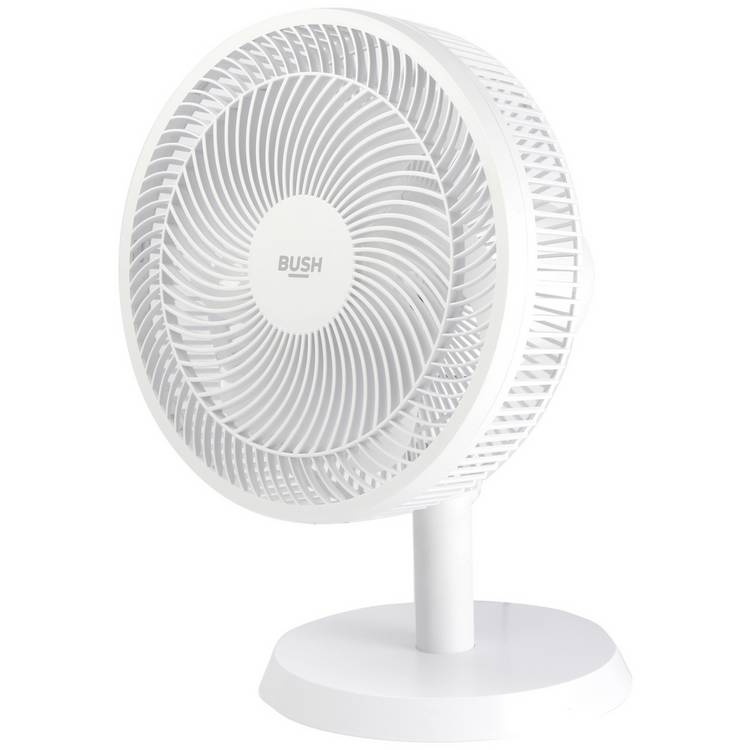 Bush white desk fan 12 inch with three speed settings, UK version