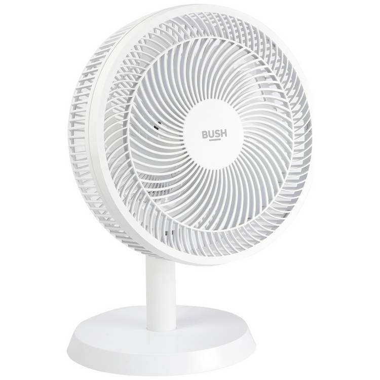 Bush white desk fan 12 inch with three speed settings, UK version