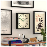 Jones Clocks square wall clock black railway dial 25cm (British brand)