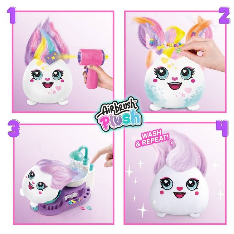 Airbrush Plush Hair'iffic Salon toy with airbrush and accessories, UK version