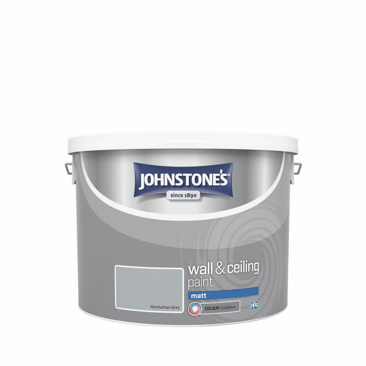 Johnstone's Manhattan Grey matt emulsion paint 10L - British product