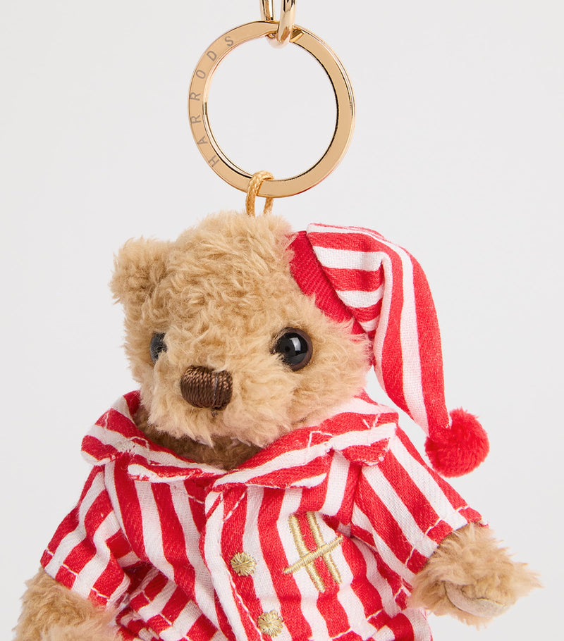 Harrods Christmas pyjama Henry bear keyring, UK version
