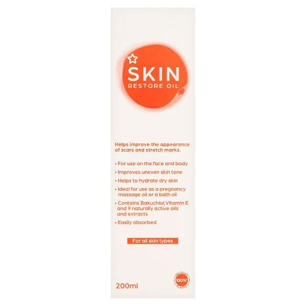 Superdrug Skin Restore Oil Scars Stretch Marks 200ml (British brand)