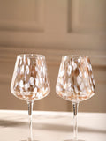 White confetti wine glasses set of 2 21cm height (British brand)