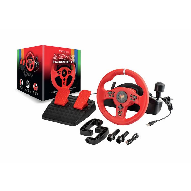 Maxx Tech arcade racing wheel kit for Switch PS Xbox PC (British brand)