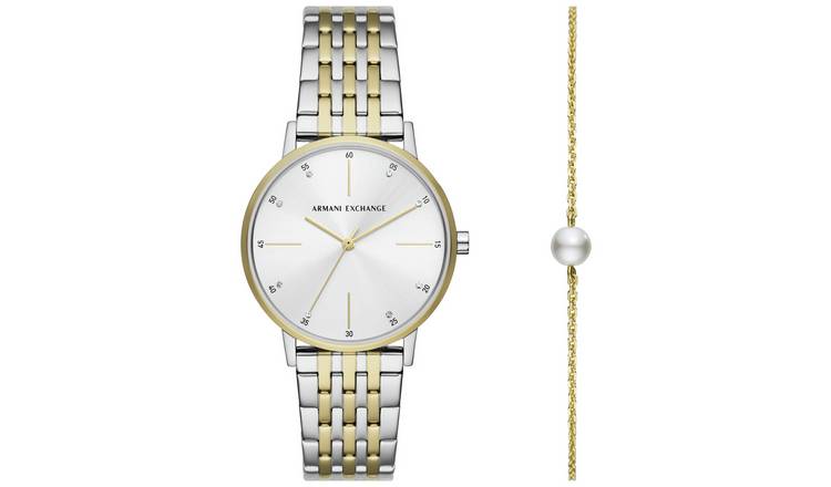 Armani Exchange ladies silver stainless bracelet watch (British brand)