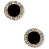 DKNY stud earrings black and gold crystal (British brand)