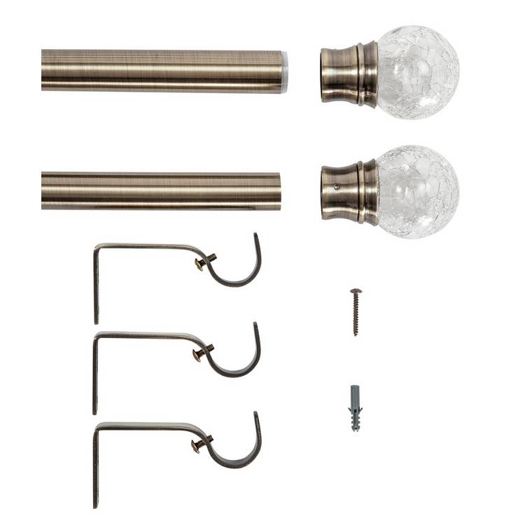 Argos Home brass extendable curtain pole 110-300cm - British product