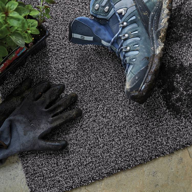 My Mats charcoal cotton short pile doormat 75x50cm - British product