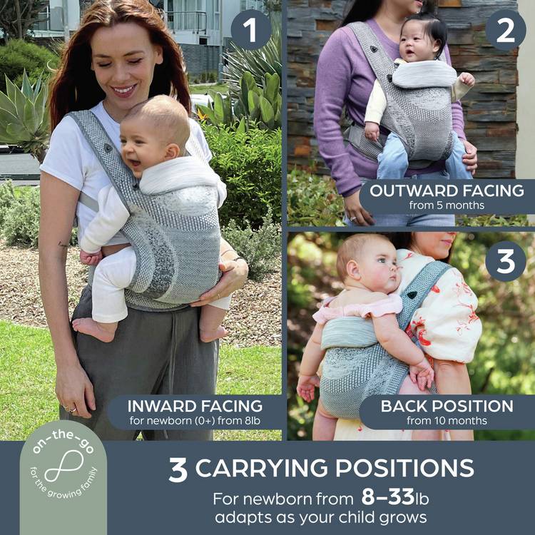 Dreambaby Inspire Performance Knit 3/1 Carrier Grey - British product