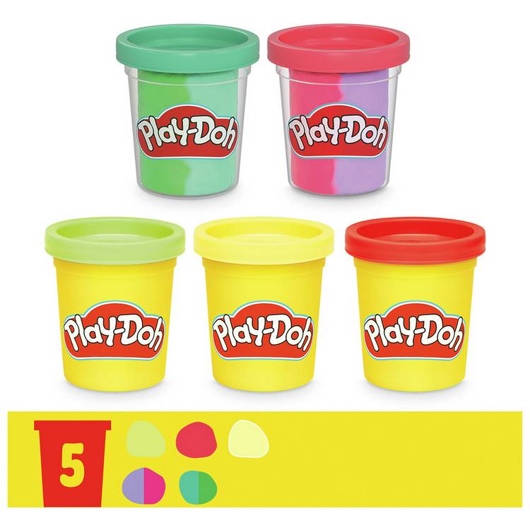 Play-Doh Blooming Flowers children's playset with 5 tubs and 15 accessories (British brand)