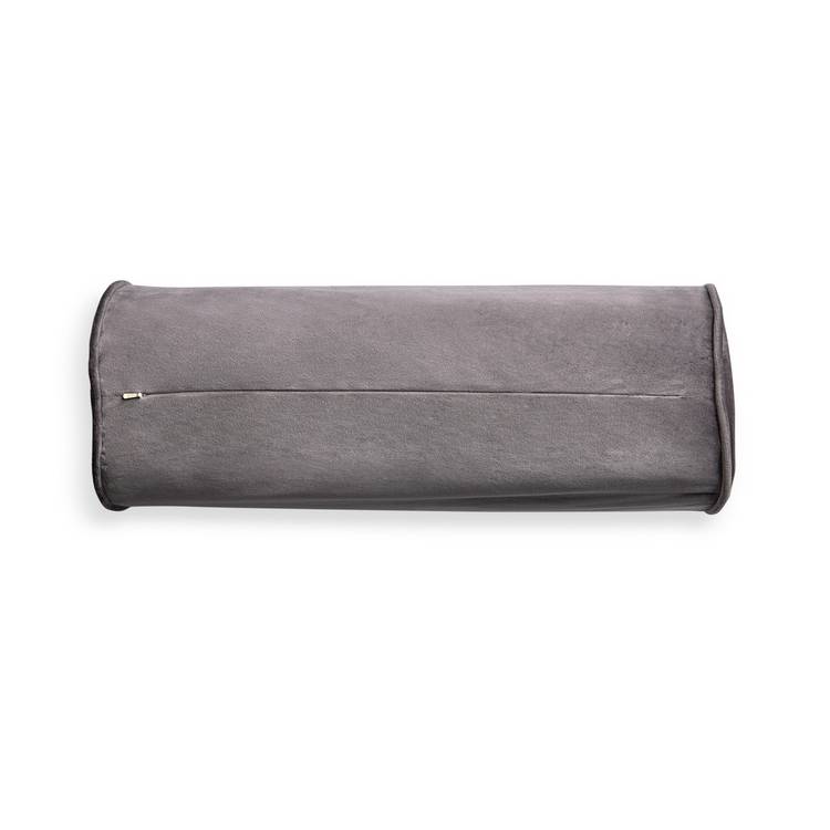 Habitat grey velvet bolster cushion 20x50cm - British product