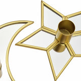 Argos Home moon star pillar candle holder brass-toned mirror - British product