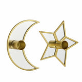 Argos Home moon star pillar candle holder brass-toned mirror - British product