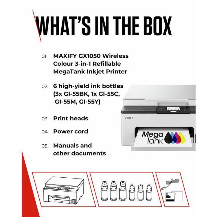 Canon MAXIFY GX1050 3-in-1 MegaTank printer, UK version