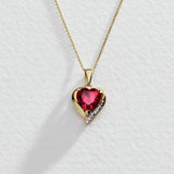 Argos Revere 9ct Created Ruby & Diamond Pendant Necklace, 45cm- Buy online at McGrocer
