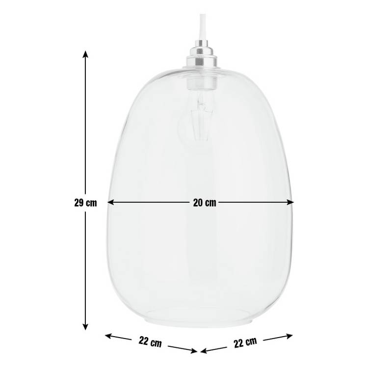 Habitat clear glass easy fit lampshade 29cm (British brand)