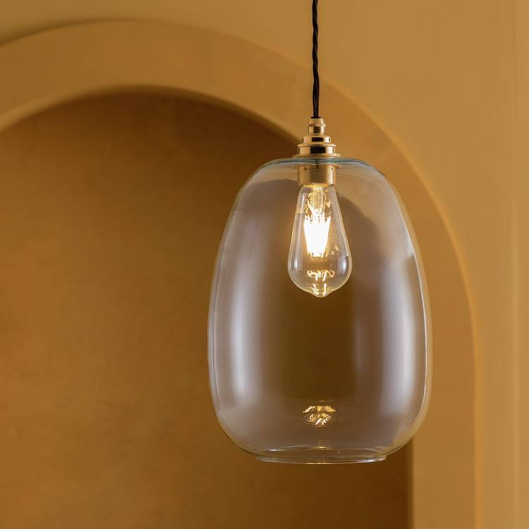 Habitat clear glass easy fit lampshade 29cm (British brand)