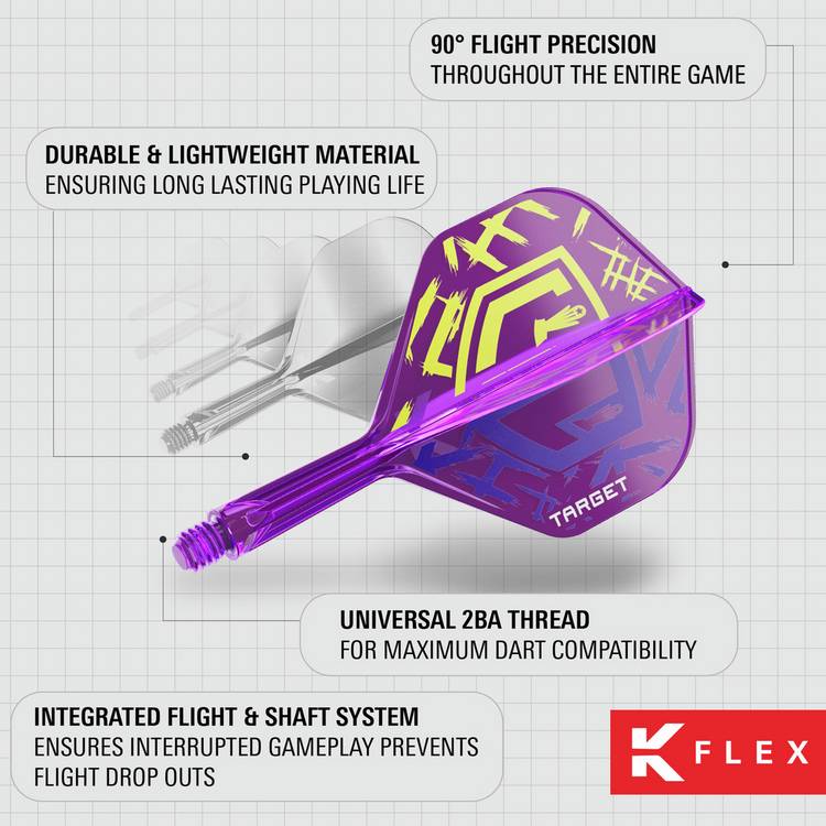 Target Luke Littler K-Flex darts flights No2 short, UK version