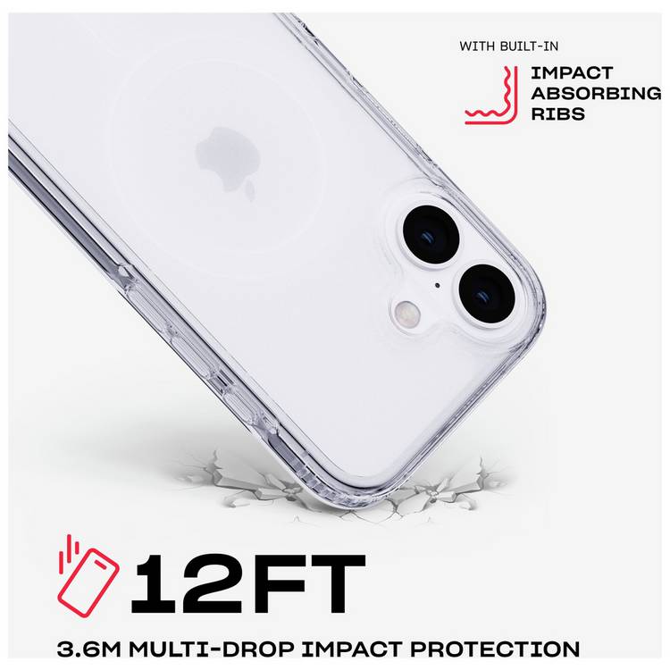 Tech21 EvoClear iPhone 16 case with MagSafe clear, UK version
