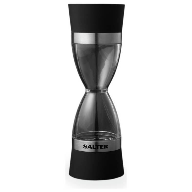 Salter Salt and Pepper Mill Black 18cm, imported from the UK