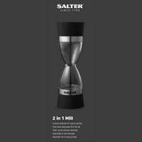 Salter Salt and Pepper Mill Black 18cm, imported from the UK